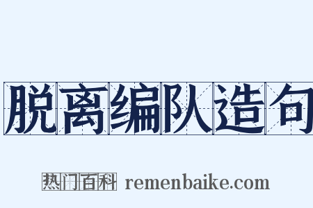 脱离编队造句是什么意思的图片